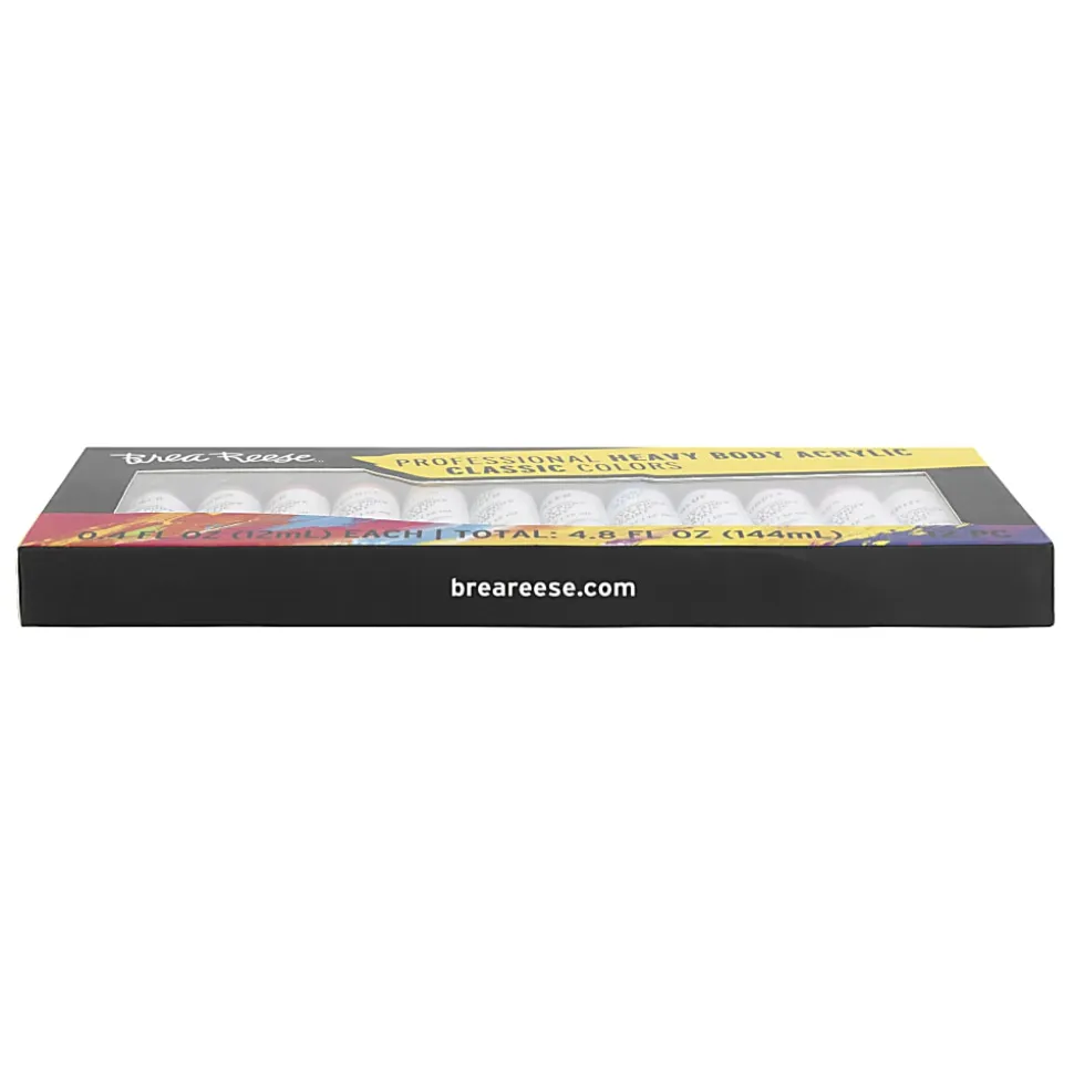 Brea Reese Professional Heavy-Body Acrylic Paint, 12 Classic Colors