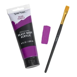 Brea Reese Professional Heavy-Body Acrylic Paint, 4 Oz, Neon Purple