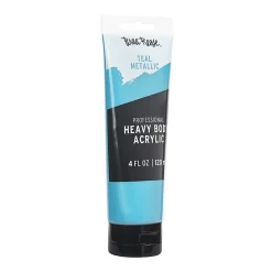Brea Reese Professional Heavy-Body Acrylic Paint, 4 Oz, Metallic Teal
