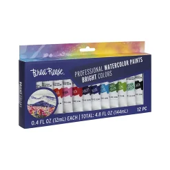 Brea Reese Professional Watercolor Paint, Bright Colors, Set Of 12 Tubes