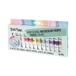 Brea Reese Professional Watercolor Paint, Pastel Colors, Set Of 12 Tubes