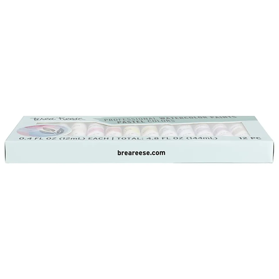 Brea Reese Professional Watercolor Paint, Pastel Colors, Set Of 12 Tubes