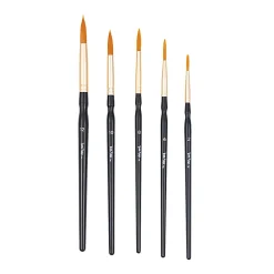 Brea Reese Round Paintbrush Set, Black, Set Of 5 Brushes