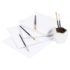 Brea Reese Round Paintbrush Set, Black, Set Of 5 Brushes