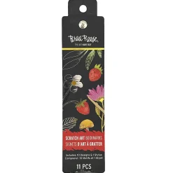 Brea ReeseĀ® Scratch Art Bookmark Kit, Strawberry, 1-9/10" x 7", Kit Of 11 Pieces