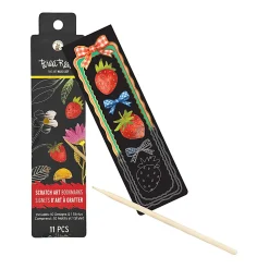 Brea Reese Scratch Art Bookmarks, Penguin Buddy, Set Of 11 Pieces