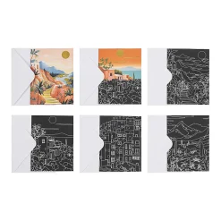 Brea Reese® Scratch Art Card Kit, A2 (4-1/4" x 5-1/2"), Landscape Designs, Kit Of 25 Pieces