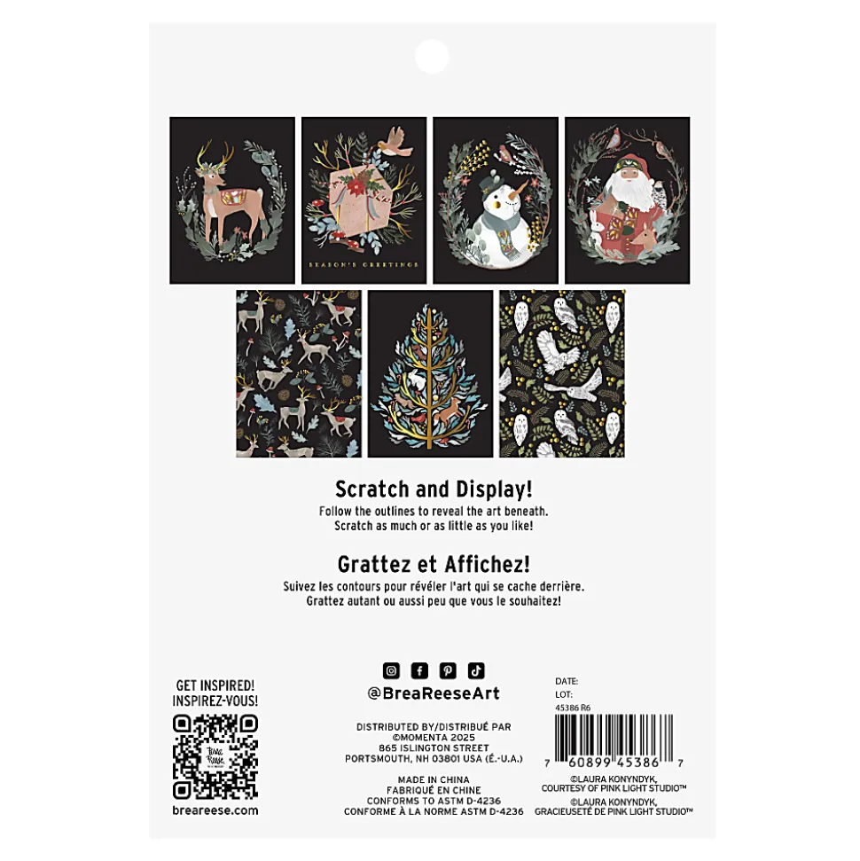 Brea Reese Scratch Art Pad, 6" x 8", Woodland Holiday