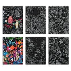 Brea Reese® Scratch Art Paper Pad Kit, 9” x 12”, Owls & Moons