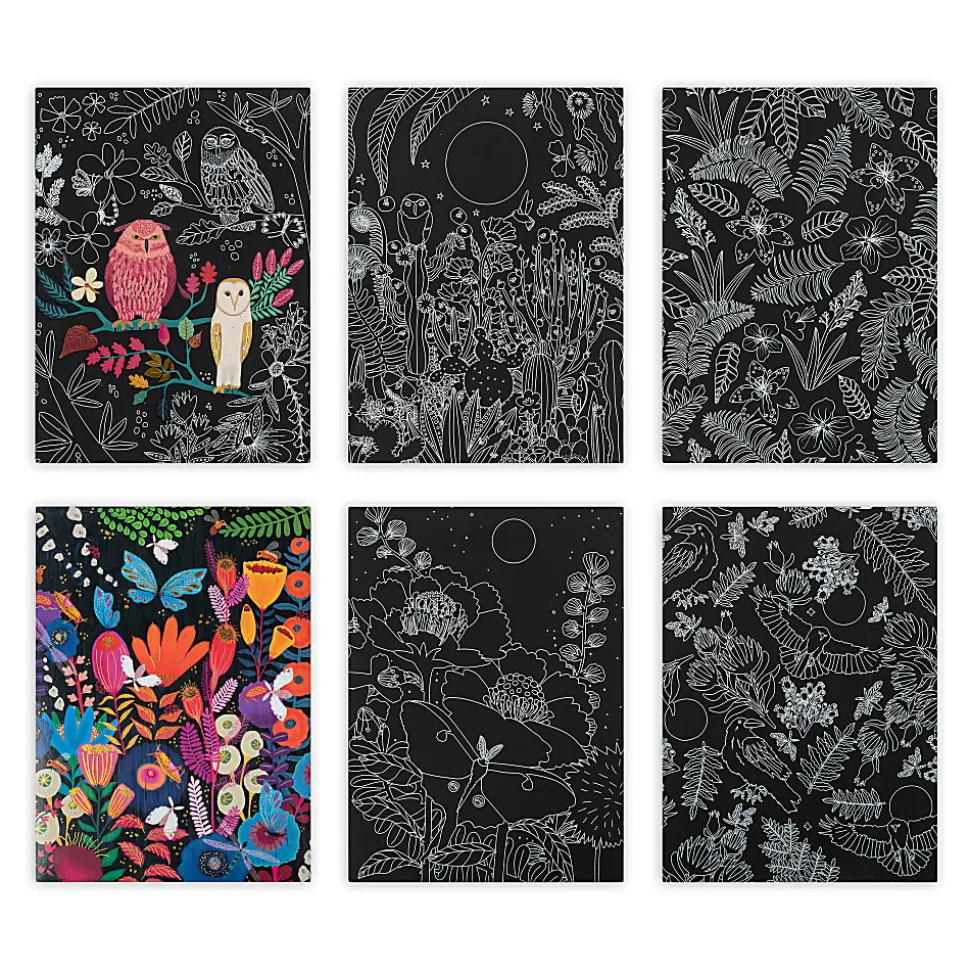 Brea Reese® Scratch Art Paper Pad Kit, 9” x 12”, Owls & Moons