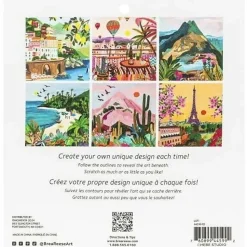 Brea Reese® Scratch Art Paper Pad Kit, 8” x 8”, Vibrant Landscapes