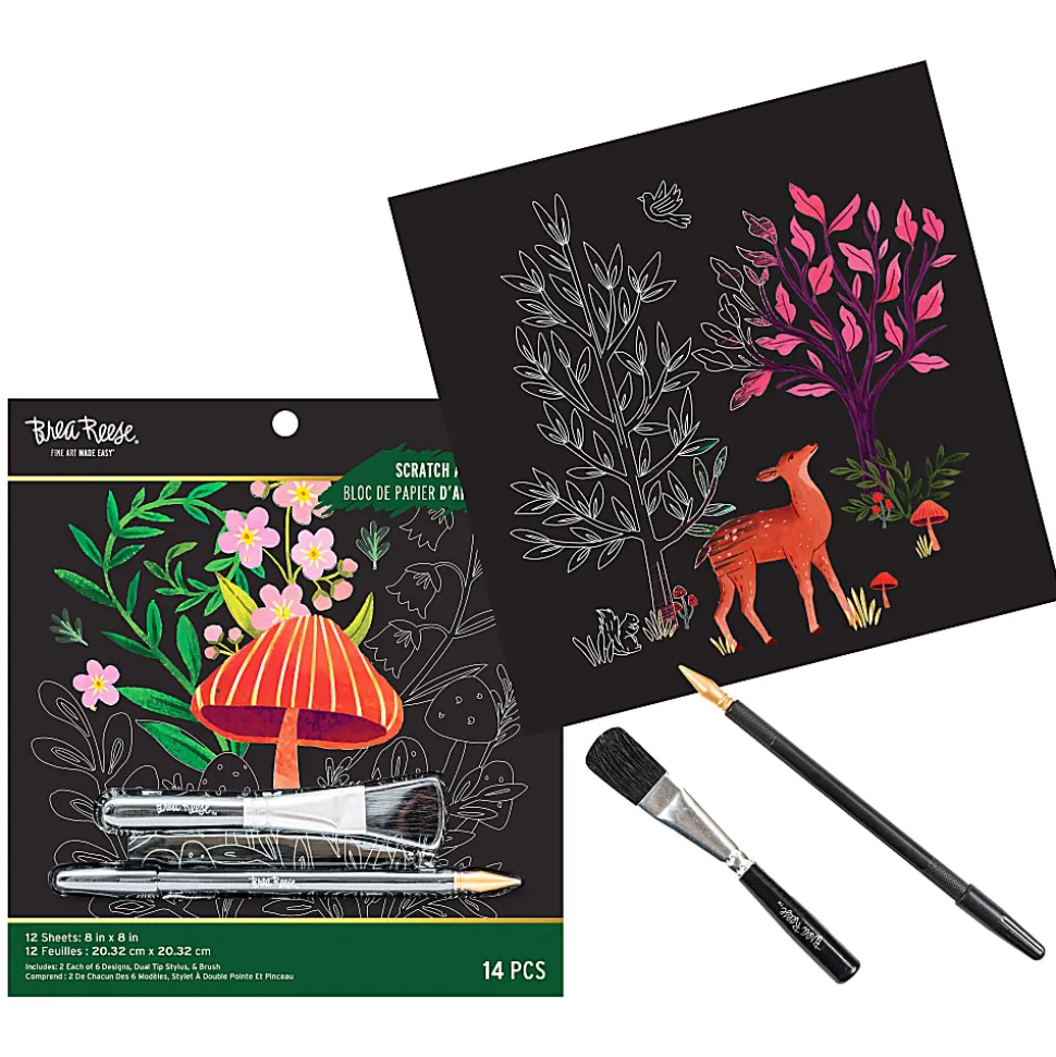 Brea Reese® Scratch Art Paper Pad, 8" x 8", Woodland
