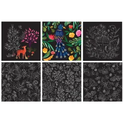 Brea Reese® Scratch Art Paper Pad, 8" x 8", Woodland