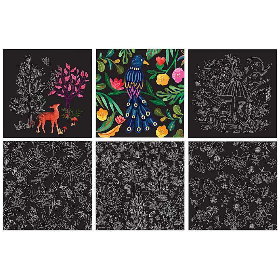 Brea Reese® Scratch Art Paper Pad, 8" x 8", Woodland