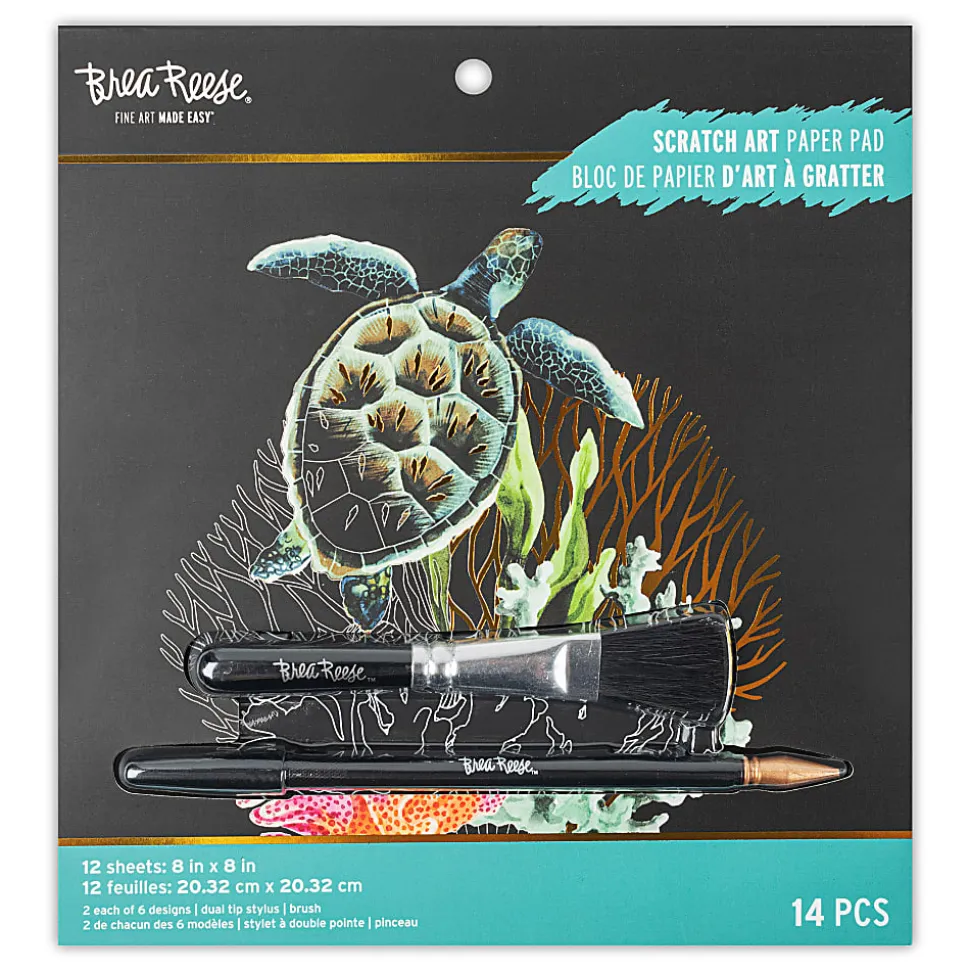 Brea Reese® Scratch Art Paper Pad, 8" x 8", Under the Sea