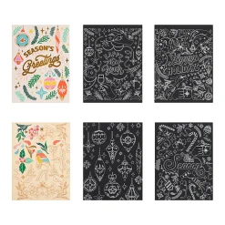 Brea Reese Scratch Art Paper Pad, 6" x 8", 14 Sheets, Retro Holiday Greetings