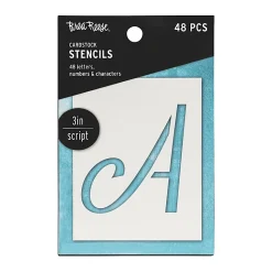 Brea Reese Script Cardstock Stencils, 3", White, Pack Of 48 Stencils