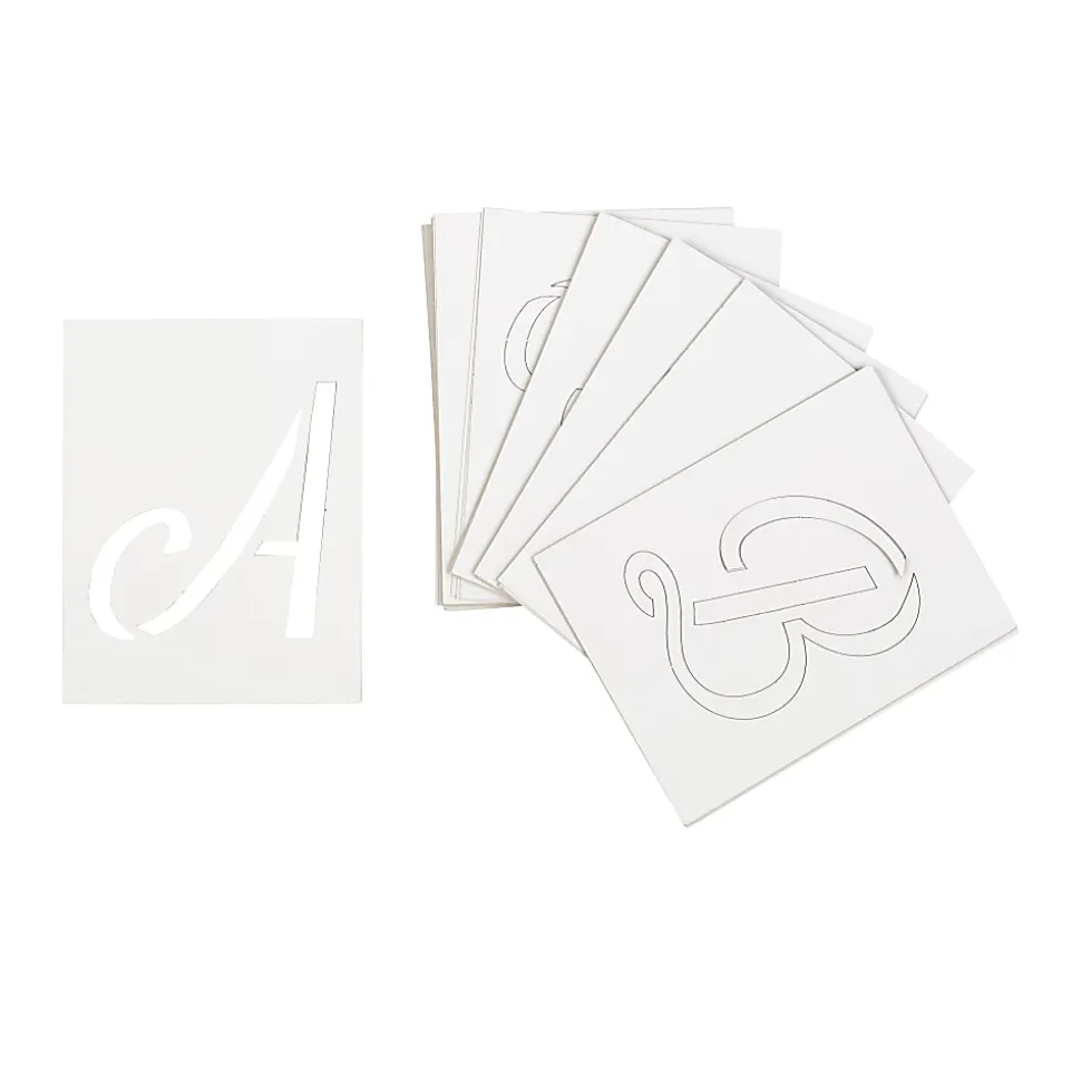 Brea Reese Script Cardstock Stencils, 3", White, Pack Of 48 Stencils