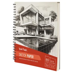 Brea Reese Sketch Paper Pad, 9" x 12", 80 Sheets, White