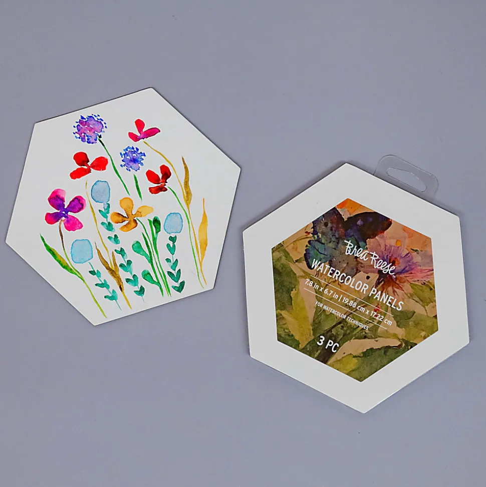 Brea Reese Watercolor Panels, 7-13/16" x 6-3/4", White, Pack Of 3 Panels