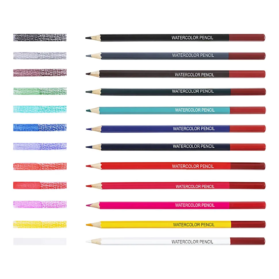 Brea Reese Watercolor Pencils, Medium Point, Jewel-Toned Colors, Pack Of 12 Pencils