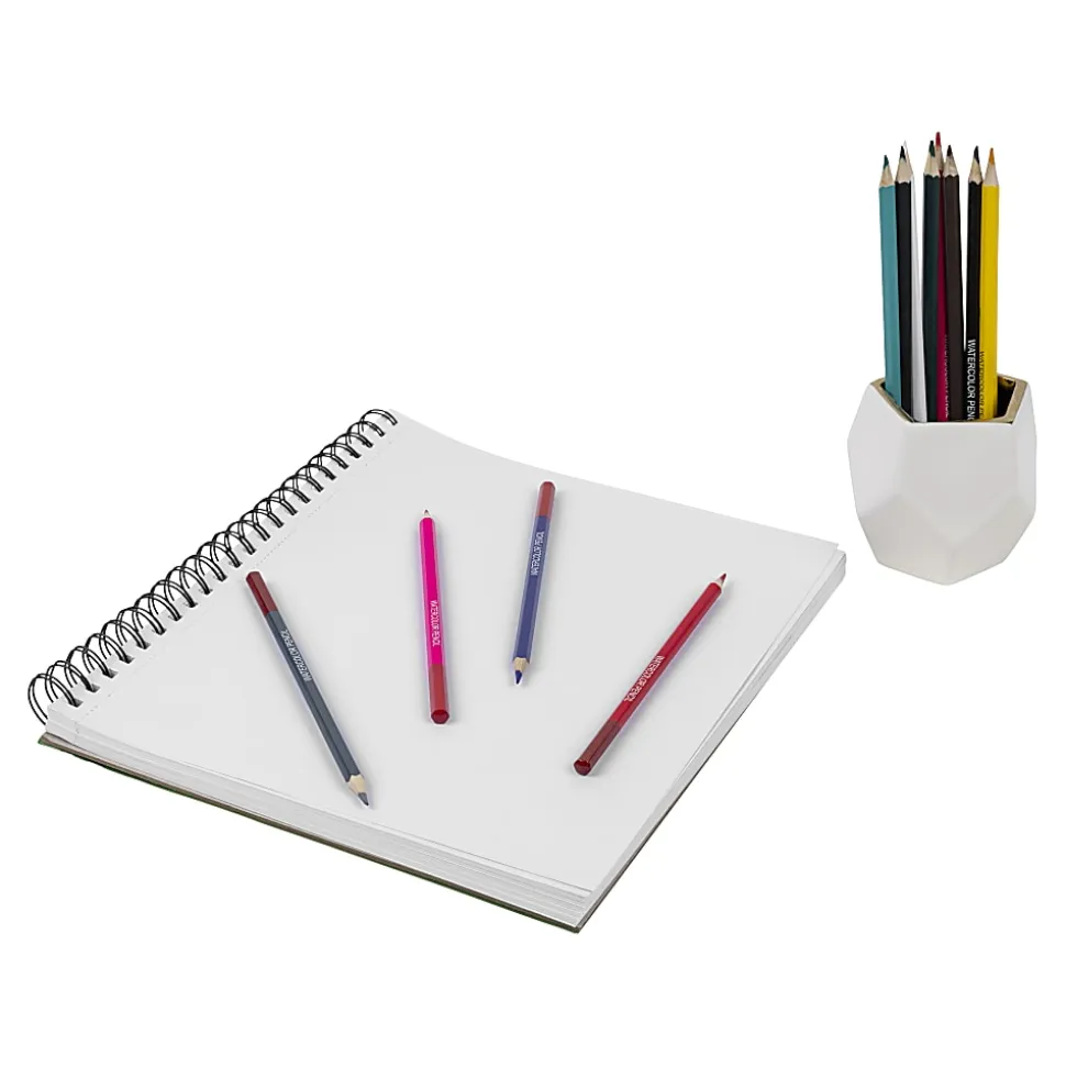 Brea Reese Watercolor Pencils, Medium Point, Jewel-Toned Colors, Pack Of 12 Pencils