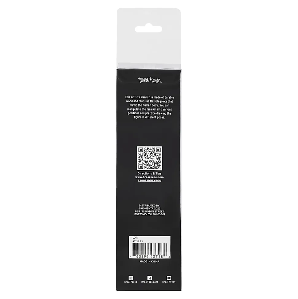 Brea Reese Wooden Artists' Manikin, 8-1/2", Natural