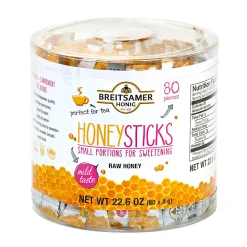 Breitsamer Honig Raw Honey Sticks, 22.6 Oz, Pack Of 80 Sticks