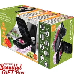 Brentwood® All-in-One Food & Vegetable Chopper, Mandoline Slicer & Cheese Grater with 4.25-Cup Storage, Black, KA-5026BK