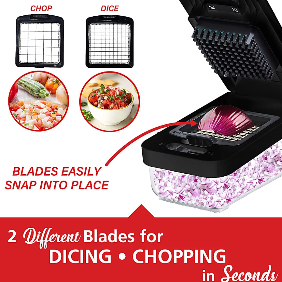Brentwood® All-in-One Food & Vegetable Chopper, Mandoline Slicer & Cheese Grater with 4.25-Cup Storage, Black, KA-5026BK