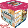 Brentwood 183 Cu In 500W Stainless Steel Mini Toaster Oven, Blue