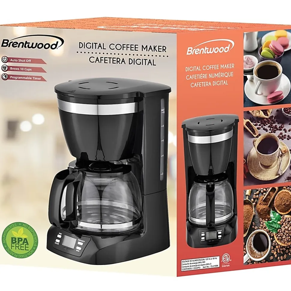 Brentwood 10-Cup Digital Coffee Maker, Black