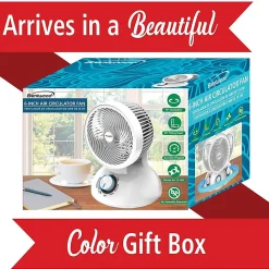 Brentwood F-650MW 6-Inch 3-Speed Oscillating Air Circulator Desktop Fan, White, F650MW