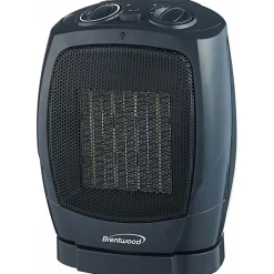 Brentwood H-C1601 1500-Watt Portable Ceramic Space Heater And Fan, 10"H x 8-1/2"W, Black