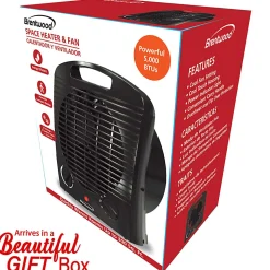 Brentwood® H-F306 1,500-Watt-Max Portable Electric Space Heater and Fan, Black