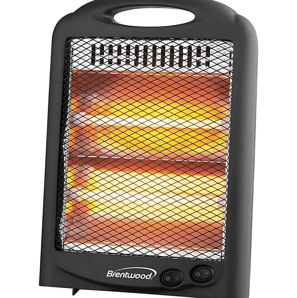 Brentwood H-Q600BK 600-Watt Portable Space Heater - Quartz - Electric - 600 W - 2 x Heat Settings - 600 W - Room - Portable - White