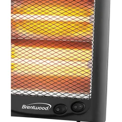 Brentwood H-Q600BK 600-Watt Portable Space Heater - Quartz - Electric - 600 W - 2 x Heat Settings - 600 W - Room - Portable - White