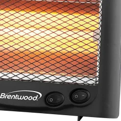 Brentwood H-Q600BK 600-Watt Portable Space Heater - Quartz - Electric - 600 W - 2 x Heat Settings - 600 W - Room - Portable - White