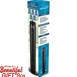 Brentwood® 32-In. 3-Speed Portable Oscillating Tower Fan with Timer, Black, F-32TBK