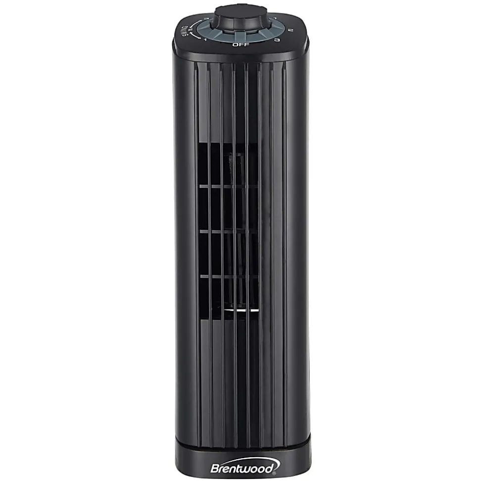 Brentwood® 14-in. 3-Speed Portable Oscillating Tower Fan, Black, F-14TBK