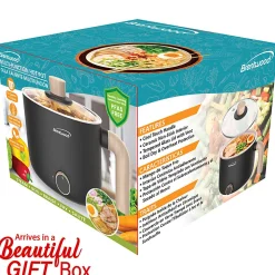 Brentwood® 1.6-Qt. 600-Watt Multi-Function Electric Hot Pot Cooker with Ceramic Nonstick Coating, Black, HP-3170BK