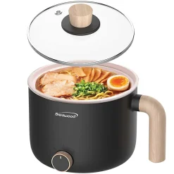 Brentwood® 1.6-Qt. 600-Watt Multi-Function Electric Hot Pot Cooker with Ceramic Nonstick Coating, Black, HP-3170BK