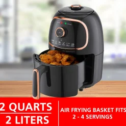 Brentwood® 2-Quart Electric Air Fryer, Black/Copper