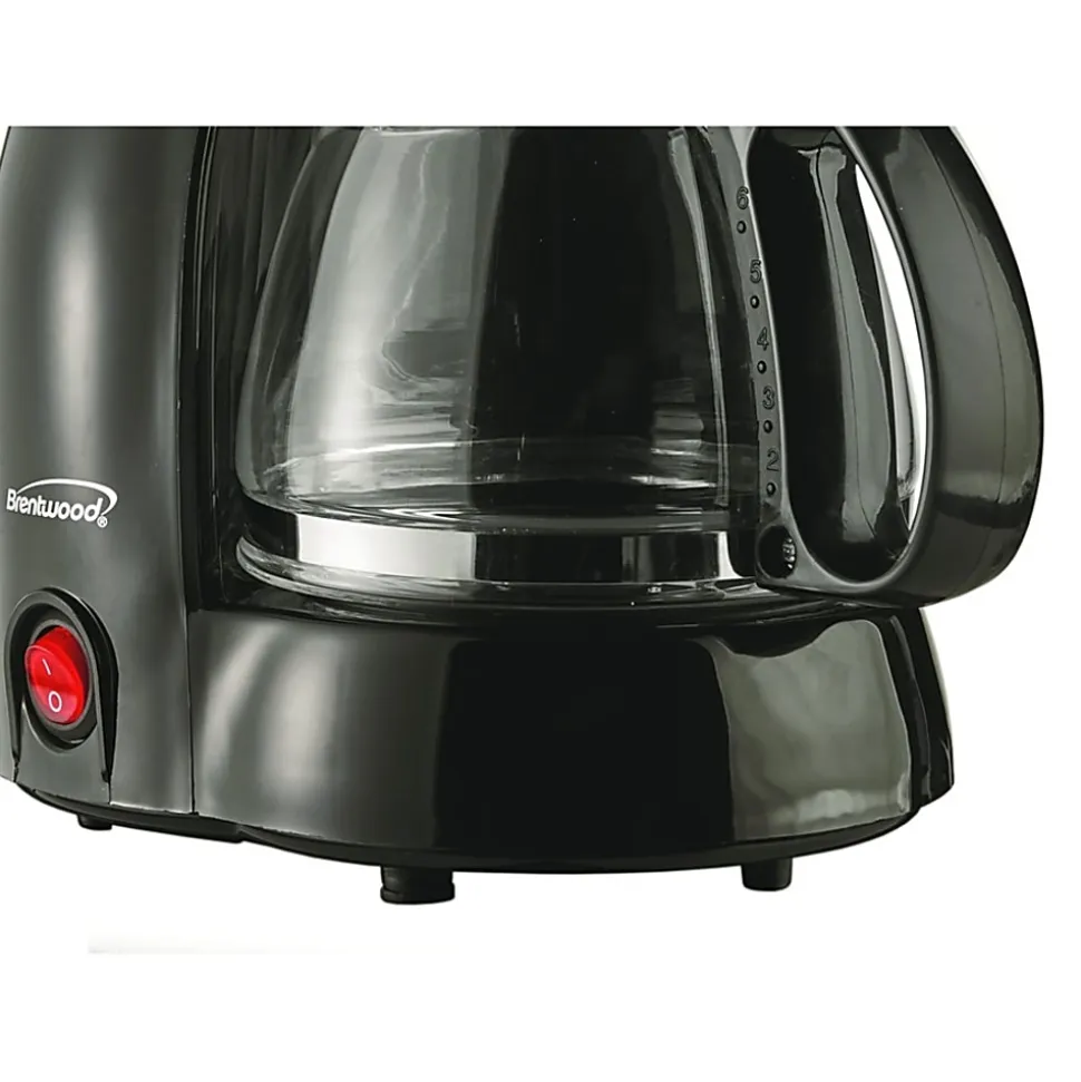 Brentwood (TS-213BK) 4 Cup Coffee Maker - 650 W - 4 Cup(s) - Multi-serve - Black - Tempered Glass Body