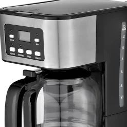 Brentwood TS-222BK 12-Cup Digital Coffee Maker, Black - Programmable - 800 W - 12 Cup(s) - Multi-serve - Timer - Black