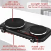 Brentwood® 1,100-Watt Double-Cast-Iron Countertop Electric Burner Hot Plate with Temperature Control & Power Indicator Light, Black, TS-332BK