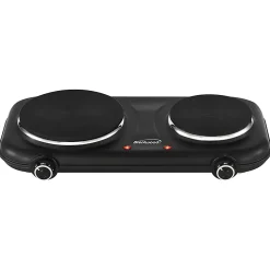 Brentwood® 1,100-Watt Double-Cast-Iron Countertop Electric Burner Hot Plate with Temperature Control & Power Indicator Light, Black, TS-332BK