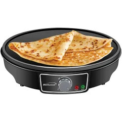 Brentwood® 1,000-Watt 12-In. Electric Nonstick Crepe Pancake Maker & Griddle with Spatula & Spreader, Black, TS-602BK