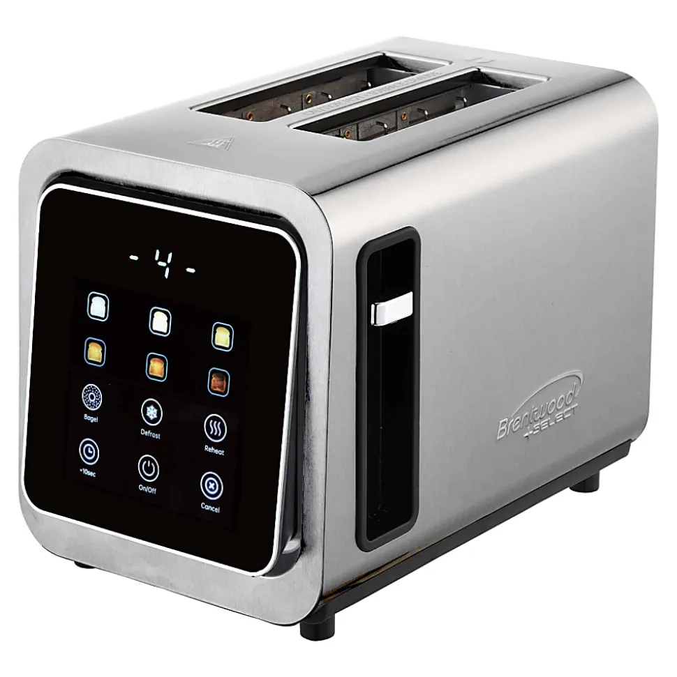 Brentwood® 1,100-Watt 2-Slice Touch-Screen Digital Toaster with Extra-Wide Slots, Stainless Steel, TS-228DS