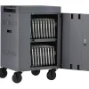 Bretford CUBE Cart Mini Charging Cart AC for 20 Devices, Charcoal Paint - 2 Shelf - Push Handle Handle - Steel - 24"x 21" Depth x 37.50" - Charcoal -